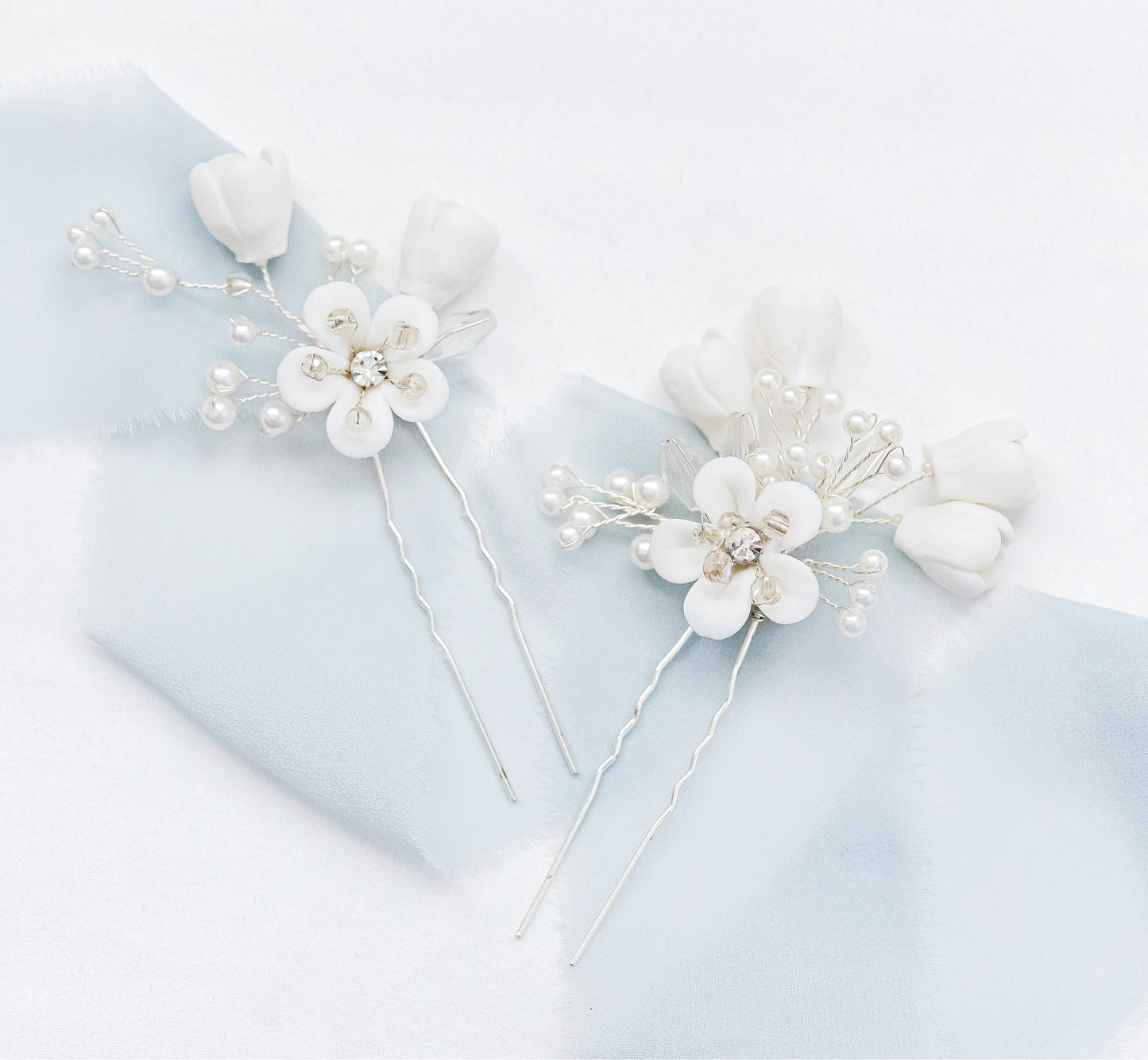 Load image into Gallery viewer, silver wedding hair pins
