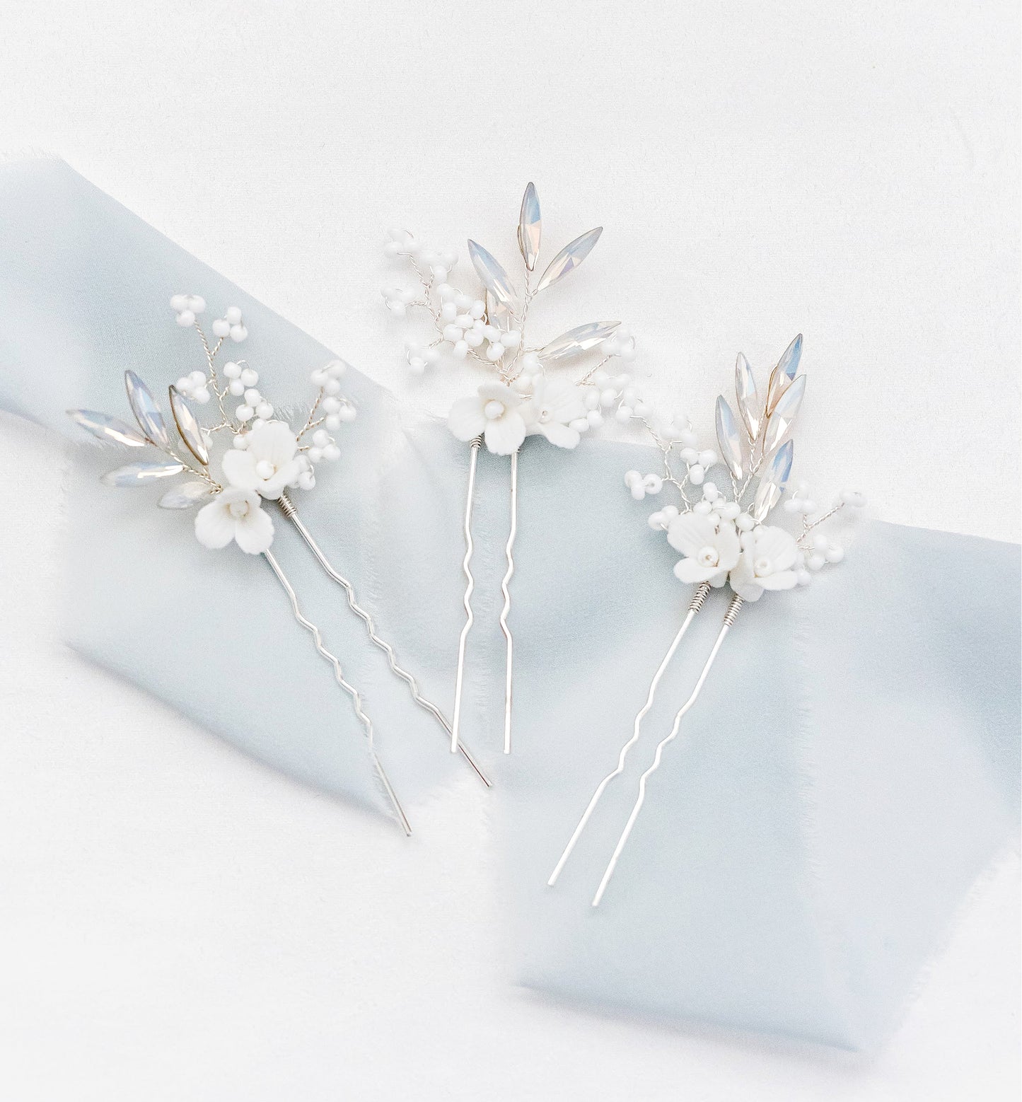Load image into Gallery viewer, opal bridal hair pins
