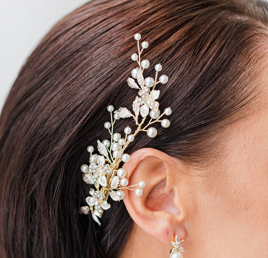 pearl bridal hair clip