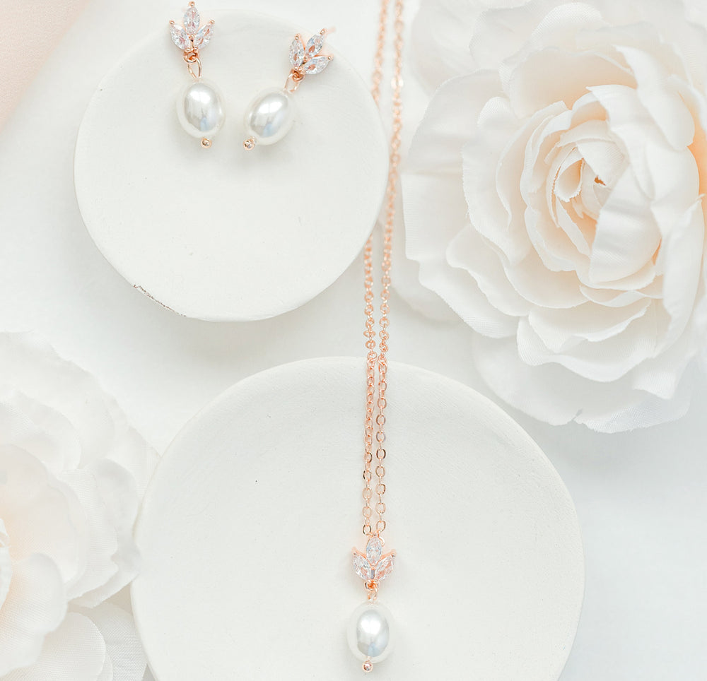 rose gold bridesmaid jewelry set
