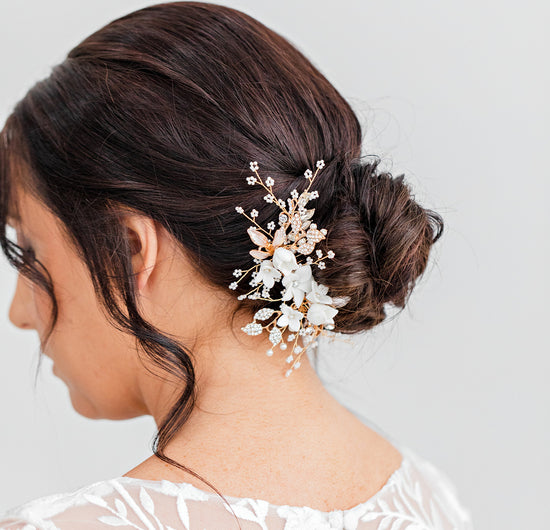 Load image into Gallery viewer, floral bridal hair comb
