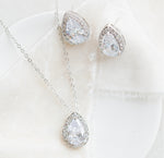 silver wedding jewelry set