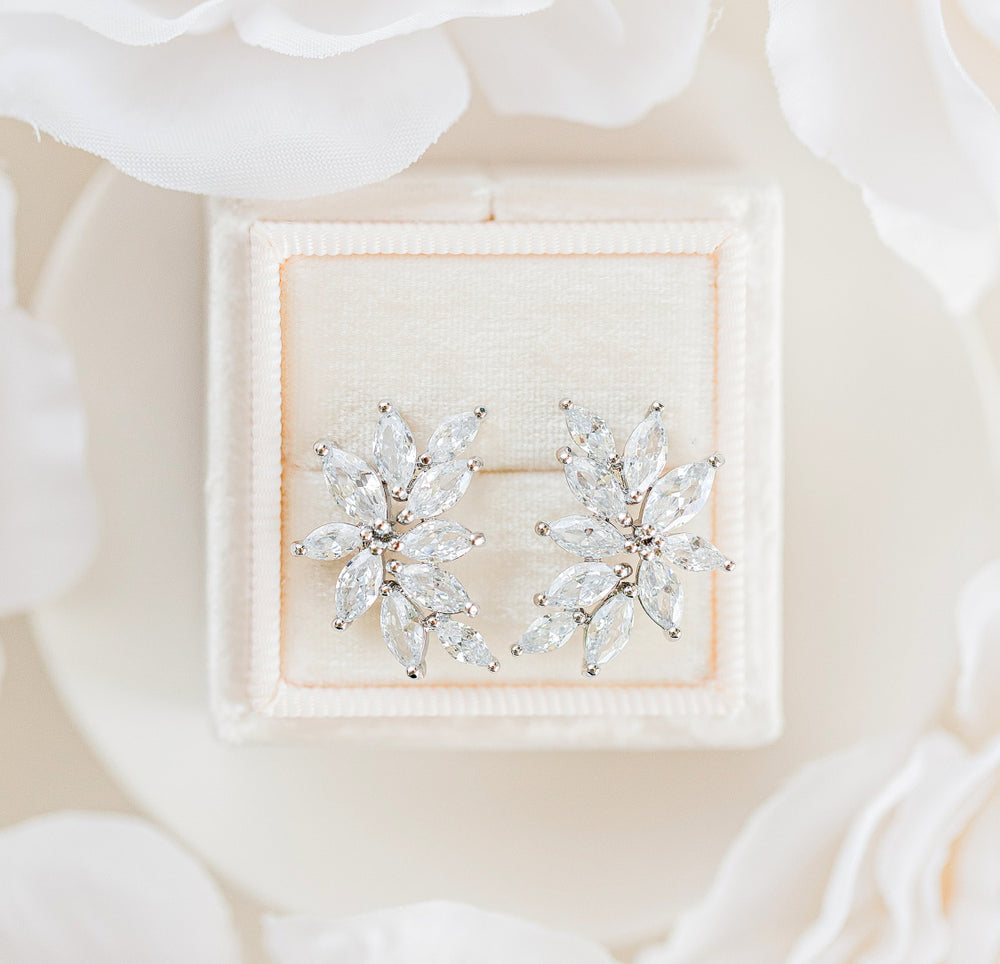 silver bridesmaid earrings
