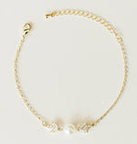 gold bridesmaid pearl bracelet