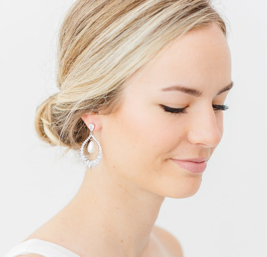 pearl bridal earrings