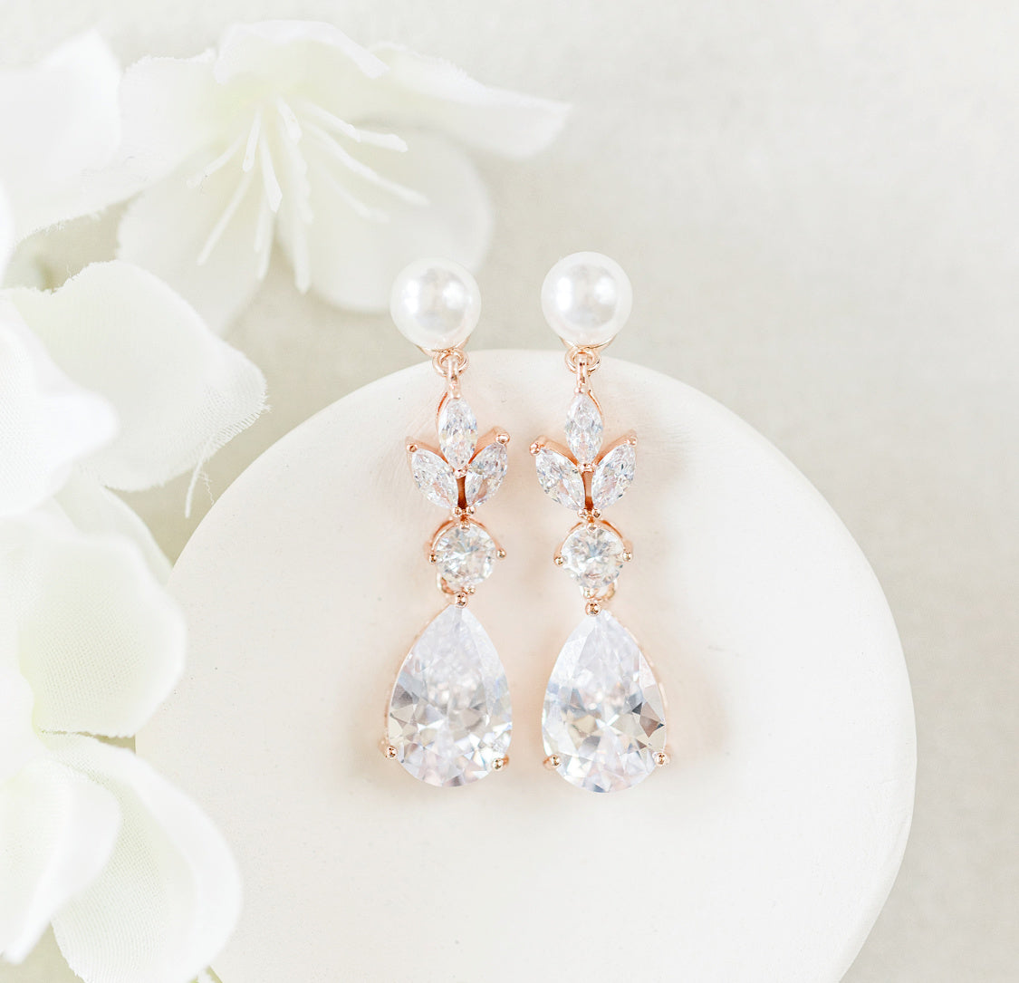 Crystal Earrings Drop Silver Earrings Wedding Earrings Bridal Jewelry Set Crystal  Drop Earrings Bridesmaids Earrings Teardrop Earrings - Etsy Denmark