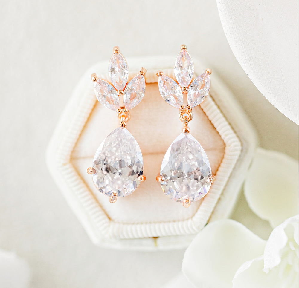 rose gold bridesmaid earrings