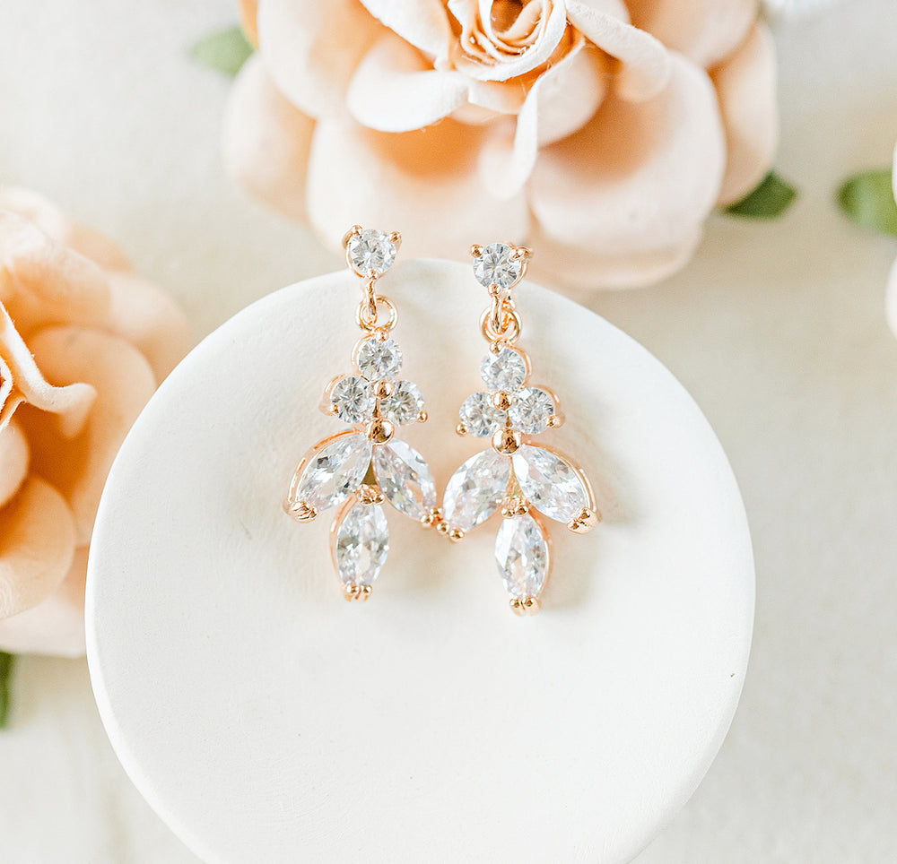 rose gold bridesmaid earrings