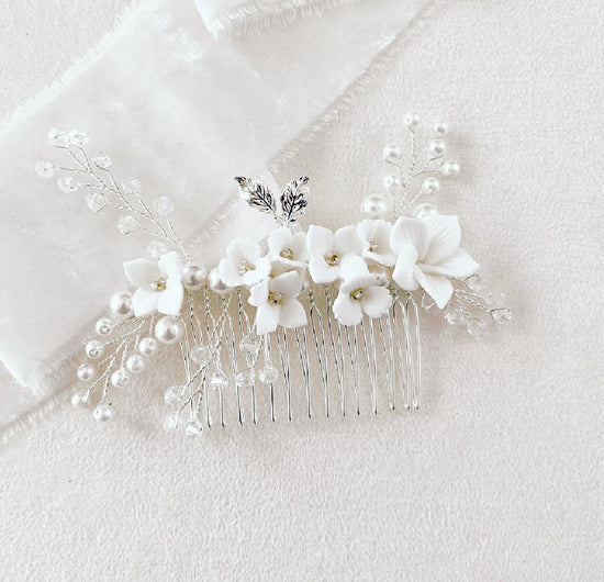 Load image into Gallery viewer, silver bridal hair comb
