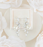 silver pearl wedding earrings