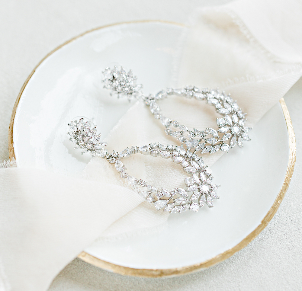 silver wedding earrings